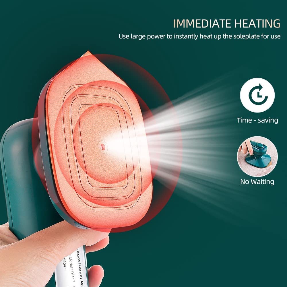 Mini Steam Iron Handhled Garment Steamer - Portable Travel Clothes Iron, Fast Heat-Up & Compact Design