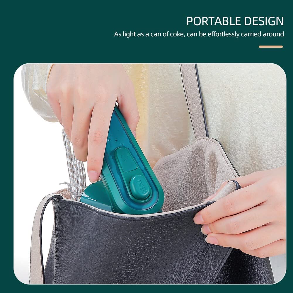 Mini Steam Iron Handhled Garment Steamer - Portable Travel Clothes Iron, Fast Heat-Up & Compact Design