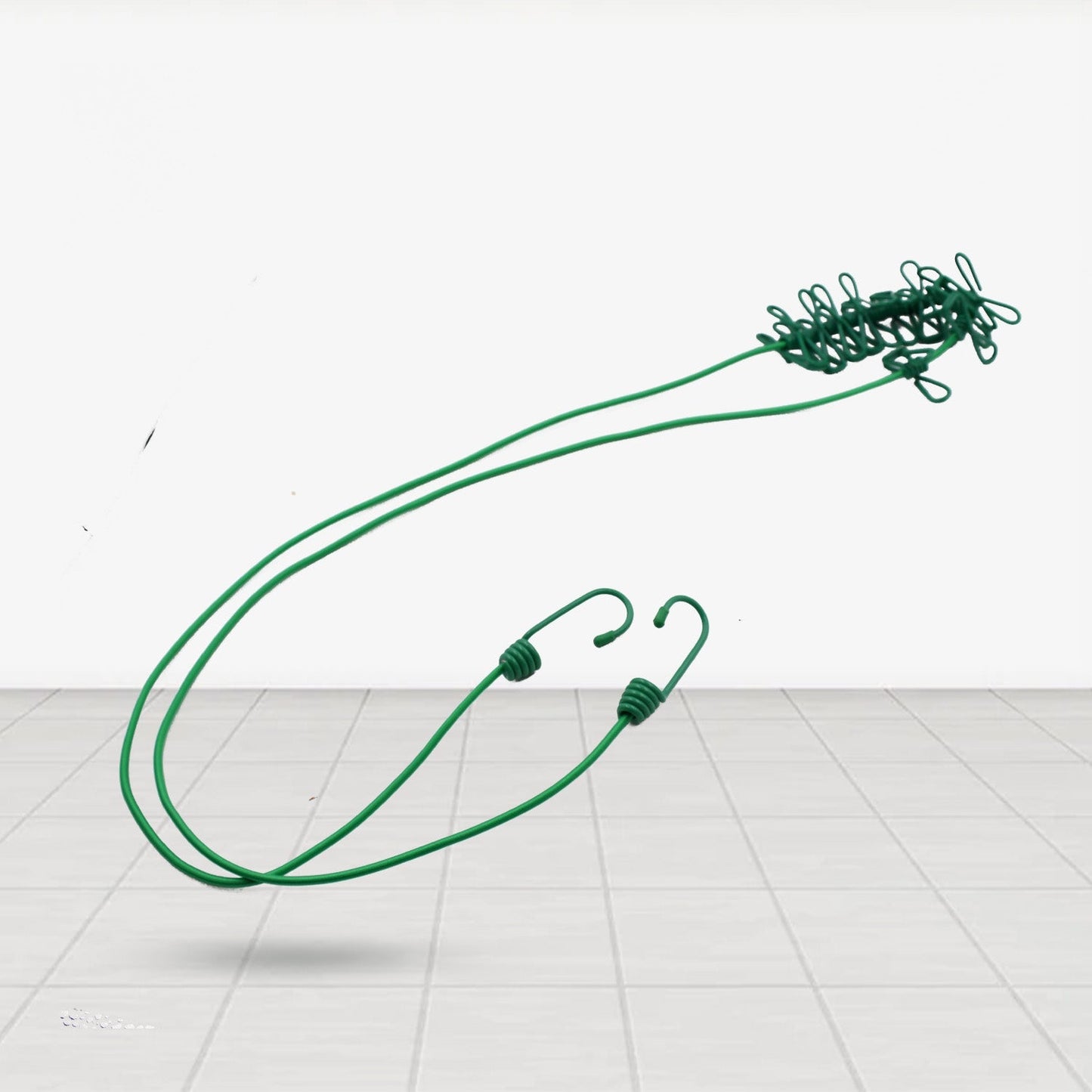 Elastic Cloth Drying Rope with 12 Metal Clips – Portable Clothes Line for Home & Travel